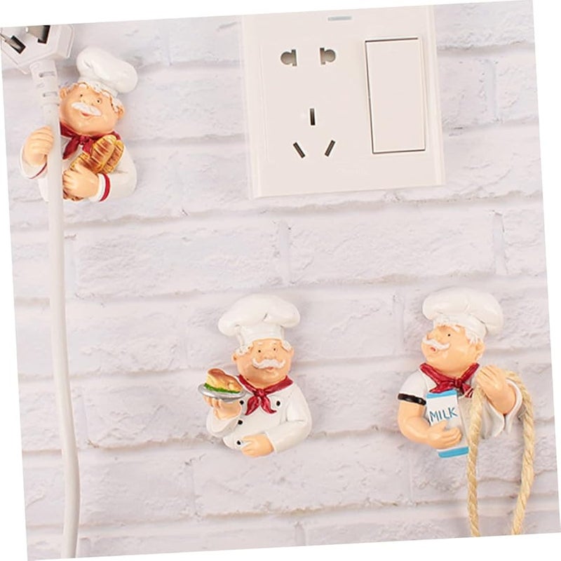 White Adhesive Power Plug Hooks Wall Mount Cable Organizer for Kitchen Bathroom - Image 3